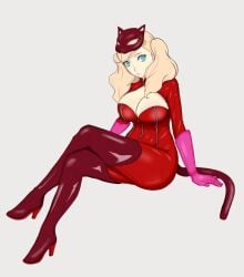 ann_takamaki big_breasts blonde_hair bodysuit huge_breasts large_breasts nahone_peko persona persona_5 thick_thighs