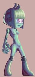 1girls 2021 adventure_time ass bmo breasts cartoon_network cute female green_body green_hair green_skin gynoid hair_ornament humanized nipples nude robot robot_girl short_hair small_breasts smile snork760 thin thin_waist tits