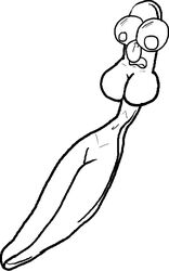 1girls black_and_white breasts female female_only line_art monochrome nick_in_the_afternoon nickelodeon nude open_eyes open_mouth rule_63 simple_background solo stick_stickly what white_background