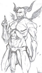 1boy big_muscles dante's_inferno devil komakoma7 lucifer male male_only muscular_male penis satan solo standing tagme