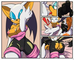 anthro comic cum cum_on_breasts cum_on_face exposed_ass exposed_breasts female furry grose-chan male nipples ripped_clothing rouge_the_bat sega sonic_(series) straight tagme torn_clothes