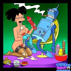 amy_wong bender_bending_rodriguez breasts female futurama human male robot straight tagme toon-party