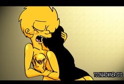 2010 black_hair breasts color exposed_breasts female female_only hair human human_only jessica_lovejoy lisa_simpson long_hair multiple_females multiple_girls nudity open_mouth short_hair skin spiky_hair the_simpsons toongrowner yellow_body yellow_hair yellow_skin yuri