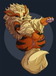 2021 4_toes anthro arcanine blue_eyes breasts digital_media_(artwork) eyebrows eyelashes feet female genitals hair hi_res jesterghastly nintendo nude pawpads pokemon pokemon_(species) pussy solo toes video_games