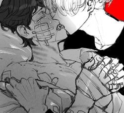 2boys bandages bite_mark bondage crying dacryphilia dubious_consent forced_kiss french_kiss french_kissing gay hickey hickey_marks kanasa342 kissing male manjiro_sano takemichi_hanagaki tattoo tokyo_revengers tongue tongue_kiss tongue_out