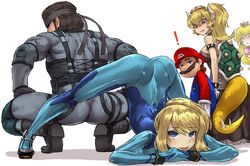 ! 2021 2boys 3boys ass blue_eyes bowsette broly_culo brown_hair clothed crossover distracted_boyfriend female gloves haraya headband humor jack-o_pose jackochallenge long_sleeves male mario mario_(series) meme metal_gear_solid metroid moustache muscular muscular_ass muscular_male new_super_mario_bros._u_deluxe nintendo presenting presenting_hindquarters princess_peach red_shirt samus_aran simple_background solid_snake squatting super_mario_bros. super_smash_bros. video_games white_background