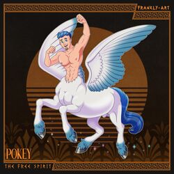 1:1 abs blue_eyes blue_hair centaur equid equid_taur equine european_mythology facial_hair frankly-art goatee greek_mythology hair hi_res hooves humanoid humanoid_taur invalid_tag magic male male_only mammal mammal_taur muscular muscular_male mythology navel pecs pegasus pegasus_taur pholus_reborn pokey_(pholus_reborn) smile solo sparkles taur wings