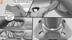 2021 2_horns animal_genitalia animal_penis balls black_and_white bodily_fluids closed_eyes comic cum cum_in_mouth cum_inside cum_on_penis cum_on_tongue cum_while_penetrated cumshot cumshot_in_mouth dialogue dragon drinking drinking_cum drooling duo ears_back ejaculation english_text erection fellatio feral genital_fluids genitals horn inside_mouth internal licking looking_at_another looking_at_genitalia looking_at_partner looking_at_penis male male/male male_on_bottom male_on_top male_penetrated male_penetrating male_penetrating_male mammal manfromearth monochrome multicolored_body nude on_bottom on_top open_mouth oral oral_penetration orgasm orgasm_face penetration penile penile_penetration penis penis_lick pivoted_ears saliva scalie sex simple_background standing sucking text tongue tongue_out two_tone_body vein veiny_penis western_dragon widescreen x-ray