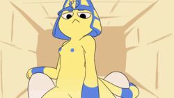 ambiguous_gender animal_crossing animated ankha anthro blue_hair blue_nipples breasts cowgirl_position domestic_cat dragonweirdo duo egyptian felid feline felis female first_person_view frame_by_frame from_front_position grinding hair mammal nintendo nipples nude on_bottom on_top sex small_breasts video_games yellow_body