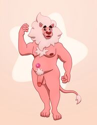 barazoku body_hair cartoon_network chest_hair felid fusion genitals hi_res lion lion_(steven_universe) looking_at_viewer male mammal muscular muscular_male nipples olivepup_00 pantherine penis pubes solo solo_male steven_quartz_universe steven_universe