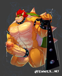 ! abs accessory anthro balls bara barazoku biceps big_balls big_muscles big_penis bodily_fluids bowser bracelet cock_ring dominant dominant_male erection fenwick_art first_person_view genital_fluids genitals hair hi_res holding_leash holding_object huge_balls huge_cock humanoid_genitalia humanoid_penis jewelry koopa leaking_precum leash leash_pull leashed_pov looking_at_viewer male male_only mario_(series) muscular muscular_anthro muscular_male nintendo nude pecs penis penis_accessory penis_jewelry portrait precum receiving_pov red_hair scalie sharp_teeth shell simple_background solo spiked_bracelet spiked_shell spikes spikes_(anatomy) submissive submissive_pov tan_body teeth three-quarter_portrait vein veiny_penis video_games yellow_body