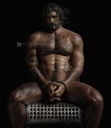 hairy_chest karl_heisenberg male_only prisoner resident_evil resident_evil_8:_village solo_male tattoo tattoos vhenan_virabelasan