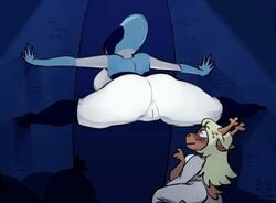 2girls acrobatic age_difference animal anthro antlers anus anus_outline ass big_ass big_breasts black_boots black_eyes blonde_hair blue_body blue_gloves blush brown_fur butt_crack cameltoe dat_ass deltarune deltarune_alley_scene duo female female_only furry garbage_bags half-dressed humanoid interspecies milf nervous noelle_holiday phallusbro queen_(deltarune) red_nose reindeer robot small_waist spread_legs sunken_eyes sweat tail tall thick_thighs tight_clothing white_body white_robe white_skin wide_hips yuri