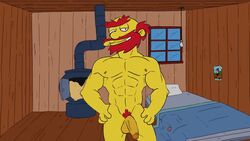 1boy abs animated balding balls beard boner cum cum_dripping_from_penis cumming eating_cum ejaculation erection fingers_in_mouth flaccid floppy_cock groundskeeper_willie human large_penis male_only mature_male muscular muscular_male no_sound nude on_bed orgasm pecs penis red_hair sandastrevor solo solo_male tagme tasting_cum the_simpsons video