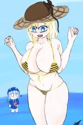 artifexcrust beach belly belly_button big_breasts bikini bikini_bottom bikini_top black_bikini black_bikini_bottom black_bikini_top black_panties blonde_hair blue_eyes blush blushing boobs breasts dark_panties female gawr_gura giant_breasts hat hololive hololive_english hololive_myth massive_breasts nipples nipples_visible_through_clothing panties pink_nipples request ripped_bikini ripped_bra ripped_clothes ripped_clothing ripped_underwear short_hair skimpy skimpy_bikini skimpy_clothes skimpy_outfit skimpy_panties skimpy_underwear sun_hat surprise surprised surprised_expression thick thick_hips thick_legs thick_thighs virtual_youtuber watson_amelia white_body white_skin yellow_bikini yellow_hair yellow_panties