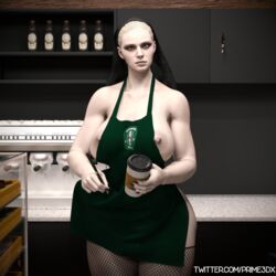 3d areolae blonde_female breasts female female_only huge_breasts iced_latte_with_breast_milk meme mother_miranda_(resident_evil) nipple_piercing nipples piercing prime3dx resident_evil resident_evil_8:_village