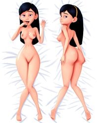 1girls 3d ass black_hair breasts completely_nude completely_nude_female dakimakura disney female female_only full_body hairband medium_hair naked naked_female nipples nude nude_female on_back pixar porongoneitor purple_eyes sideboob smile smooth_skin solo solo_female tagme teenager the_incredibles violet_parr white_background wide_hips