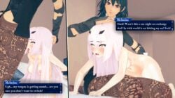 2girls 3d anilingus arms_behind_back assertive_male blue_eyes blush breasts byleth_(fire_emblem) byleth_(fire_emblem)_(female) completely_nude crossover embarrassed embarrassed_nude_female embarrassing english_text fairy_knight_lancelot_(fate) fate_(series) female female_focus female_rimming_female femdom femsub fire_emblem fire_emblem:_three_houses grumpy grumpy_sub hand_on_head humiliated humiliating humiliation leggings long_hair maledom medium_breasts medium_hair melusine_(fate) multiple_girls netorare nintendo nipples nude nude_female open_mouth poly_(artist) rimming spanking submission submissive submissive_female teal_hair text tongue tongue_out unhappy_female very_long_hair white_hair yellow_eyes yuri