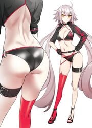 1girls ass bikini breasts clothed clothing fate_(series) female female_only human jeanne_alter jeanne_alter_(swimsuit_berserker) kiritzugu large_breasts light-skinned_female light_skin mostly_nude pale_skin standing