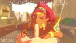 1boy 1girls 3d 60fps animated blowjob blue_lipstick blue_nails breath_of_the_wild dark-skinned_female dark_skin eye_contact fellatio female foreskin gerudo interracial just_the_tip light-skinned_male link link_(breath_of_the_wild) lipstick male male_pov nail_polish naughty_face nintendo no_sound nodusfm oral oral_sex penis pov seductive_eyes seductive_mouth tagme the_legend_of_zelda uncensored uncircumcised unseen_male_face urbosa video work_in_progress