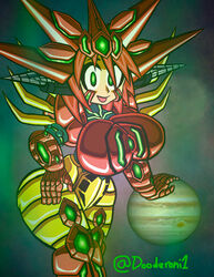 1girls 2020s artist_name breasts curvaceous dooderoni edit female female_only getter_emperor getter_robo getter_robo_arc giantess glowing glowing_eyes green_eyes green_glow hourglass_figure humanized jupiter large_breasts large_thighs larger_than_planet looking_at_viewer planet planet_sized red_hair robot_girl tagme third-party_edit