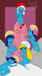 dialogue dyriuck_kaos english_text faceless_male female human looking_at_viewer male peyo_(copyright) pov smurf smurfblossom smurfette smurflily smurfwillow the_smurfs