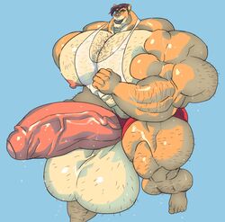 abs ass balls biceps big_ass big_balls big_butt big_nipples big_penis body_hair boner erection furry furry_tail hyper hyper_balls hyper_genitalia hyper_penis hyper_testicles lion male male_focus male_only muscles muscular muscular_arms muscular_legs muscular_male muscular_thighs nipples pecs penis remert solo solo_male sweat sweating testicles veins veiny_penis