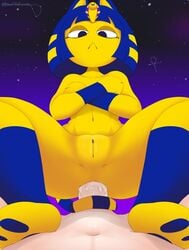 1boy 1girls 2021 :< anal anal_cowgirl animal_crossing animal_ears ankh ankha ankha_ride_(minus8) anthro artist_name blue_body blue_clitoris blue_eyes blue_hair bob_cut bored cat_ears cat_tail clitoris constellation cowgirl_position crossed_arms danathegoomba expressionless feline female femdom furry hair_ornament jewelry looking_down lying male male_pov multicolored_body multicolored_hair navel nintendo on_back paws penis pov pussy sex short_hair space spread_legs star tail tail_sex tail_wrap tailjob thighs twitter_username two_tone_body two_tone_hair watermark wrapped_penis yellow_body yellow_hair