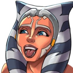 1girls 2021 ahsoka_tano alien alien_girl alpha_channel blue_eyes clone_wars discord_sticker eyelashes facial_markings female female_only for_sticker_use forehead_protector hardmodenrg humanoid implied_nudity lucasfilm open_mouth open_smile orange_skin png portrait smile solo star_wars sticker_template tentacle_hair the_clone_wars:_season_seven togruta tongue tongue_out transparent_background transparent_png