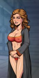 2d bra breasts female gryffindor harry_potter hermione_granger hogwarts hogwarts_student human innocent_witches magic nipples nude nude_female panties partially_clothed pussy red_bra red_panties sad_crab scerg schoolgirl shiny_skin siserg standing witch wizard_robe