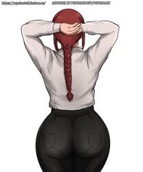 1girls ass ass_focus big_ass chainsaw_man female huge_ass makima_(chainsaw_man) pantylines psychostuff red_hair solo thick_ass thick_thighs