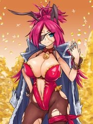 1girls absurd_res alternate_costume big_breasts bunny_ears bunny_girl bunnysuit busty cleavage curvy fate/extra fate/grand_order fate_(series) female francis_drake_(fate) highres huge_breasts large_breasts massive_breasts pantyhose scar steamingtofu thick_thighs