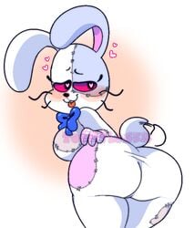 1girls absurd_res ass better_version_at_source big_ass big_breasts big_butt blush blushed blushing bow_tie bowtie breasts bubble_ass bubble_butt buns butt cotton_tail female female_only five_nights_at_freddy's five_nights_at_freddy's:_security_breach fursuit grabbing_ass grabbing_butt grabbing_own_ass grey_body grey_fur grey_skin half-closed_eyes heart hi_res long_ears looking_back loonybnuuy mammal pink_body pink_fur pink_skin presenting presenting_ass presenting_butt rabbit rabbit_ears red_eyes smile smiling solo solo_female teeth thick_ass thick_thighs three_tone_fur tongue tongue_out touching_self vanny_(fnaf) white_background white_eyes wide_hips