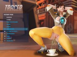 1girls 3d areolae blender breasts cg container_urination female female_only looking_at_viewer naked nipples nude nude_female overwatch parody peeing peeing_in_cup sitting_pee topless tracer urinating_female urine vganimated watersports