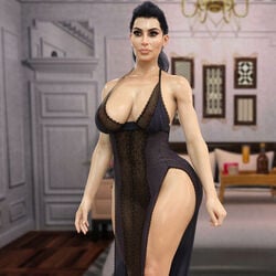 1girls 3d big_breasts breasts dress female female_only kim_kardashian large_breasts nordfantasy solo