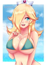 1girls bikini blonde_hair crown female mario_(series) nintendo princess_rosalina solo sugarbell tagme