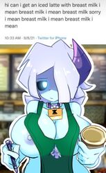 big_breasts iced_latte_with_breast_milk koishiko_(artist) looking_at_viewer meme mery_(koishiko) original_character starbucks tagme