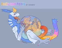 ambiguous_gender anthro belly big_belly dragon duo feral horn male male/male penetration tentacle tentacle_penetration tentacle_sex vore vore_sex x-ray zowato