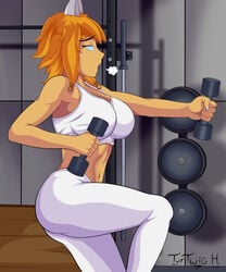 big_ass big_breasts fitness gym gym_clothes kassia monster_legends turtwig_h workout_clothes