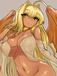 absurd_res alternate_breast_size alternate_color alternate_costume busty character_request cleavage curvy dark-skinned_female dark_skin fate/extra fate/grand_order fate_(series) female highres massive_breasts nero_claudius_(fate) skimpy skimpy_clothes steamingtofu tan tan_skin tanned tanned_skin