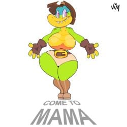 anthro big_breasts bouncing_breasts crocodilian hip_sway hips no_nipples sydney_swamp_(vimhomeless) vimhomeless