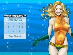 1girls aquaman aquaman_(series) aquawoman atlantean big_breasts blonde_hair breasts curvy curvy_figure dc dc_comics female female_only gloves hernan_cabrera light-skinned_female light_skin mariano_navarro rule_63 smile solo straight_hair superheroine thong voluptuous voluptuous_female wide_hips