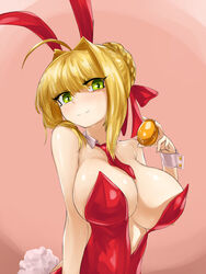 1girls absurd_res bunny_ears bunny_girl bunnysuit busty cleavage curvy fate/extra fate/grand_order fate_(series) female highres nero_claudius_(fate) steamingtofu