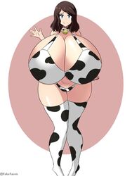 cleavage copyright_request cowprint fake_face huge_breasts massive_breasts original sophie_(sophiebutt) sophiebutt tagme