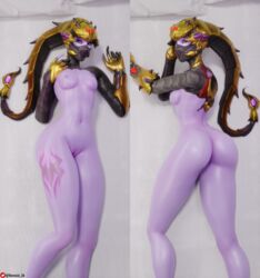 3d ass big_ass body_pillow breasts nemesis_3d overwatch pussy scorpion_tail scorpion_widowmaker shiny_skin tattoo thick_thighs thighs widowmaker