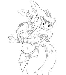 anthro breast_fondling breasts chochi female fur hand_on_breast huge_breasts rabbit thick_thighs wide_hips