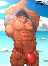 balls bara bulge fantastic_boyfriends:_legends_of_midearth flaccid fundoshi gay jormungand_(fantastic_boyfriends) male male_only muscles muscular muscular_male penis reclamon shoukan_yuusha_to_f-kei_kareshi solo solo_male