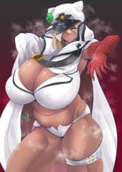 1girls alternate_body_type alternate_breast_size big_breasts breasts dark-skinned_female dark_skin dr34 female gigantic_breasts guilty_gear huge_breasts large_breasts looking_at_viewer musk ramlethal_valentine thick_thighs venus_body