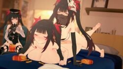 1_minute_long 1futa 2girls 3d anna_anon bare_shoulders bedroom big_breasts black_hair blunt_bangs bouncing_breasts breast_press breasts doggystyle flower_tattoo fox_mask french_fries funny futa_on_female futanari gloves honkai:_star_rail huge_breasts kitsune_mask long_video longer_than_one_minute looking_back mask_on_head mcdonalds_mom_animation prone_bone red_eyes selfcest sex sex_from_behind sidelocks sound sparkle_(honkai:_star_rail) tagme twintails video