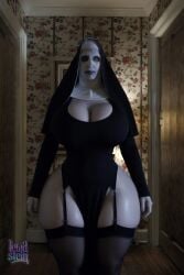 1female 1girls 3d 3d_(artwork) ai_assisted ai_generated ass big_ass big_breasts black_clothing black_eyes black_stockings black_thighhighs breasts bubble_butt cleavage curvy curvy_figure demon demon_girl demoness dumptruck_ass enormous_ass fat_ass female female_only front_view garter_straps ghost gigantic_ass ginormous_ass glowing_eyes hallway high_quality high_resolution highleg highres hood horror horror_(theme) hourglass_figure huge_ass huge_breasts humongous_ass hyper hyper_ass indoors keyhole large_breasts lewdstein lingerie looking_at_viewer makeup mature mature_body mature_figure mature_woman milf mommy monster_girl neutral_expression no_pupils nun nun's_habit nun_outfit oiled_skin pale-skinned_female pale_skin parody realistic religion round_ass scary scary_face solo solo_female solo_focus standing succubus the_conjuring the_nun thick thick_ass thick_hips thick_legs thick_thighs thighhighs thighs valak veil villainess voluptuous voluptuous_female wallpaper wide_hips